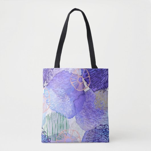 Tote Bag Arrière - plan Rose Et Violet (Devant)