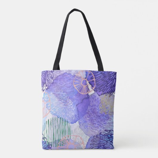 Tote Bag Arrière - plan Rose Et Violet (Dos)