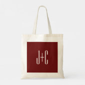 Tote Bag Arrière - plan rouge et texte blanc de Bourgogne m (Dos)