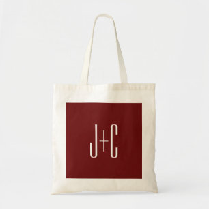 Tote Bag Arrière - plan rouge et texte blanc de Bourgogne m