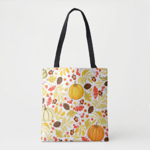 Tote Bag Arrière - plan sans soudure à l'automne avec citro