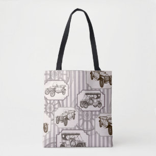 Tote Bag arrière - plan sans soudure vintage avec voiture r