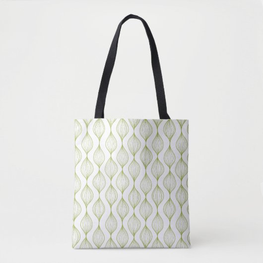 Tote Bag Arrière - plan vertical vert de motif d'ogee (Devant)