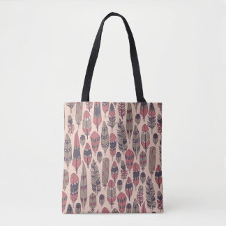 Tote Bag arrière - plan vintage avec plumes abstraites colo