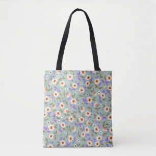 Tote Bag arrière - plan vintage fleuri. Modèle floral avec 