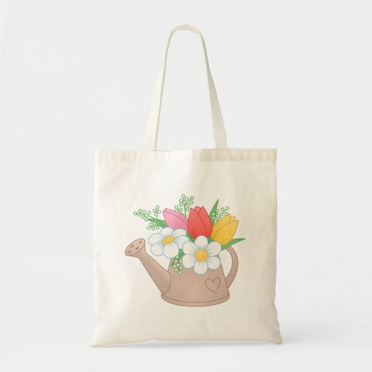 Tote Bag Arrosage avec fleurs (Devant)