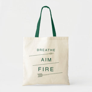Tote Bag Arrow   Breathe Aim Fire