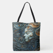 Tote Bag Art 3D de la femme Lune (Dos)