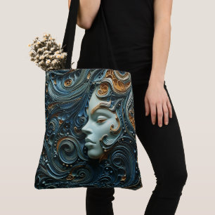 Tote Bag Art 3D de la femme Lune