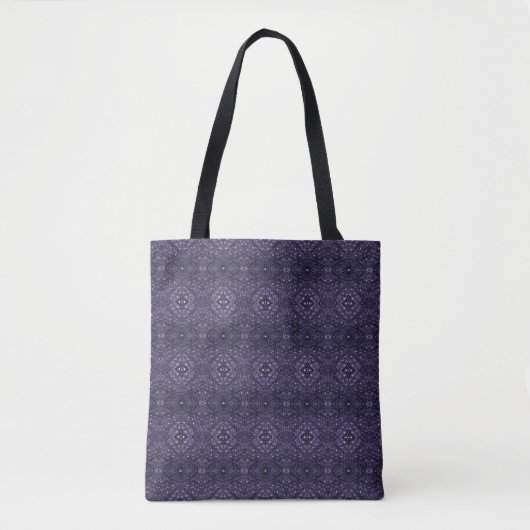 Tote Bag Art à l'encre d'alcool abstrait violet labyrinthe (Devant)