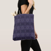 Tote Bag Art à l'encre d'alcool abstrait violet labyrinthe (De près)