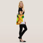 Tote Bag art Abstrait alcool encre jaune vert (Sur le modèle)
