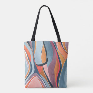 Tote Bag Art abstrait aquarelle couleur élégant