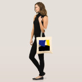 Tote Bag Art Abstrait bleu jaune (Devant (modèle))