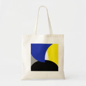 Tote Bag Art Abstrait bleu jaune (Devant)