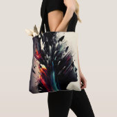 Tote Bag Art abstrait boho avec visage de fille (De près)