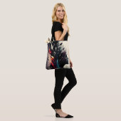 Tote Bag Art abstrait boho avec visage de fille (Sur le modèle)