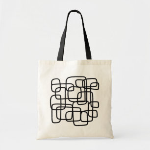 Tote Bag Art Abstrait Contemporain Noir Et Blanc