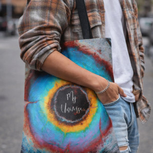 Tote Bag Art abstrait cosmique arc-en-ciel quotidien