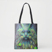 Tote Bag Art Abstrait de l'Imaginaire de chat mystique (Devant)