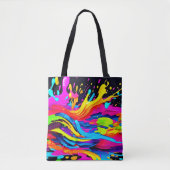 Tote Bag Art Abstrait d'éclatement des couleurs (Devant)