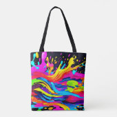 Tote Bag Art Abstrait d'éclatement des couleurs (Dos)
