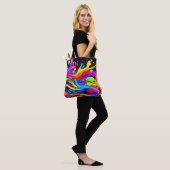 Tote Bag Art Abstrait d'éclatement des couleurs (Sur le modèle)
