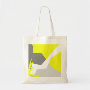Tote Bag Art Abstrait Énergie gris jaune