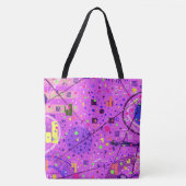 Tote Bag Art abstrait : Glitch violet (Devant)