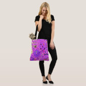 Tote Bag Art abstrait : Glitch violet (Sur le modèle)
