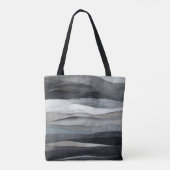 Tote Bag Art Abstrait Gris Vagues Grises (Dos)