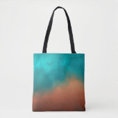 Tote Bag Art abstrait moderne turquoise (Devant)