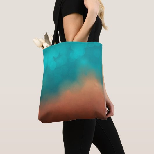 Tote Bag Art abstrait moderne turquoise (De près)