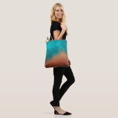Tote Bag Art abstrait moderne turquoise (Sur le modèle)