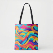 Tote Bag Art Abstrait Ondulatoire Vibrant (Devant)