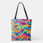 Tote Bag Art Abstrait Ondulatoire Vibrant (Dos)