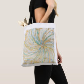 Tote Bag Art Abstrait Or Turquoise Art Moderne (De près)