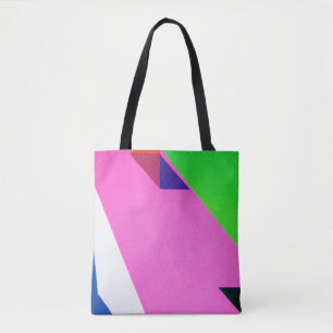 Tote Bag Art abstrait rose et multicolore