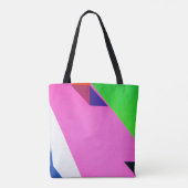 Tote Bag Art abstrait rose et multicolore (Dos)