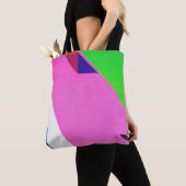 Tote Bag Art abstrait rose et multicolore (De près)
