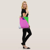 Tote Bag Art abstrait rose et multicolore (Sur le modèle)