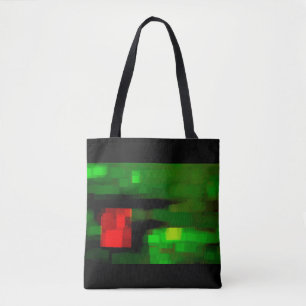Tote Bag Art Abstrait rouge et vert