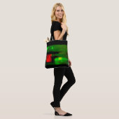 Tote Bag Art Abstrait rouge et vert (Sur le modèle)