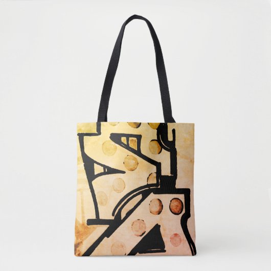 Tote Bag Art Abstrait rustique (Devant)