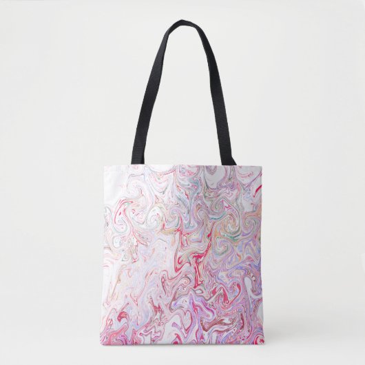 Tote Bag Art abstrait tourbillon de marbre fluide rose vibr (Devant)