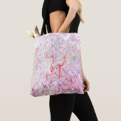 Tote Bag Art abstrait tourbillon de marbre fluide rose vibr (De près)