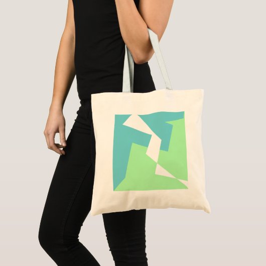Tote Bag Art Abstrait Turquoise Bleu Vert (Devant (produit))