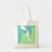 Tote Bag Art Abstrait Turquoise Bleu Vert (Devant)