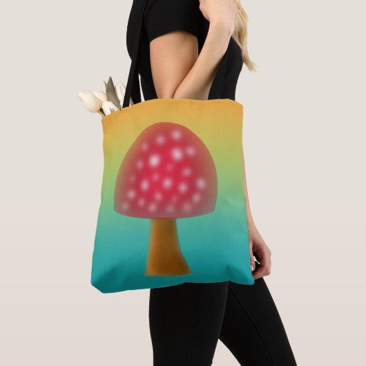 Tote Bag Art amusant des champignons rouges et blancs (De près)