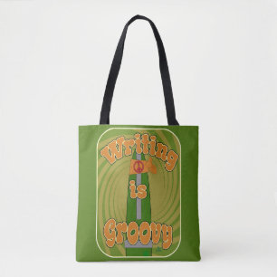 Tote Bag Art Amusant Stylo Hippie Groovy Funny Auteur